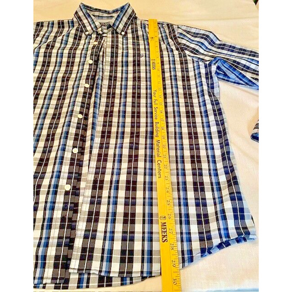 CHAPS Mens Long Sleeve Shirt Size XL Button Down Collar Blue Plaid - Picture 6 of 8
